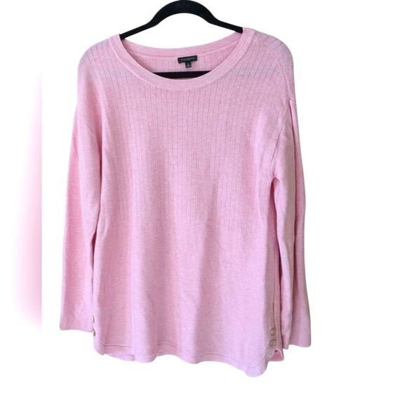 Talbots Light Pink Knit Sweater Side Button Sweater Size Medium - Picture 1 of 8
